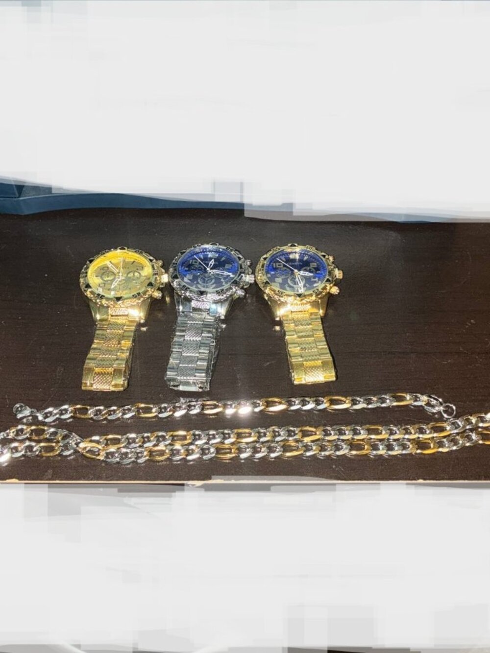 Jewelry Bundle - 3 Geneva Watches + Chain and Bracelet - New